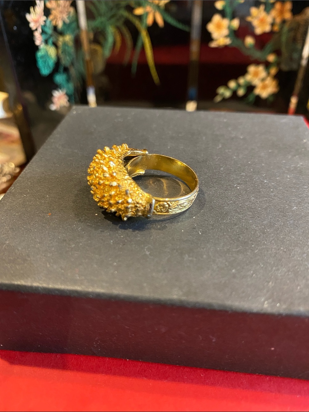 Gold-Tone Cluster Dome Adjustable Statement Ring - Women Jewelry